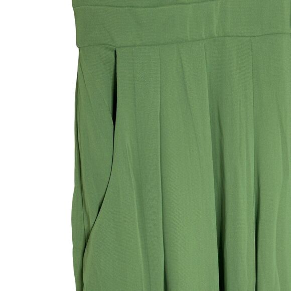 Dessy Collection V-Neck Backless Pleated Jumpsuit Vineyard Green Women 8R NWT - Picture 8 of 10